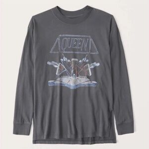 Abercrombie & Fitch Charcoal Graphic Long Sleeve Tee